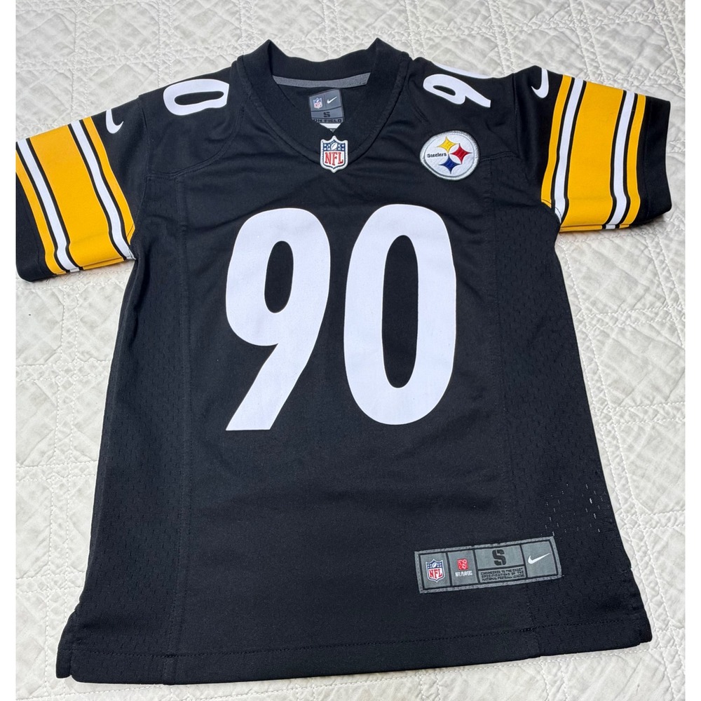 Nike Pittsburgh Steelers Watt Jersey Kids Small Black NFL On Field 90 Football